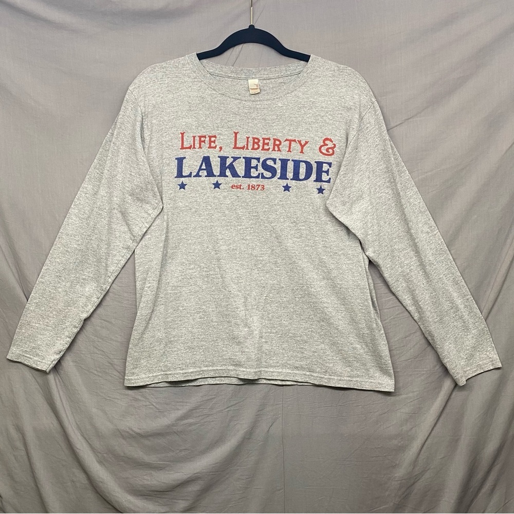 Anvil lakeside long sleeve t-shirt grey size | M